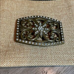 Vintage-Inspired Bronze and Silver Belt Buckle